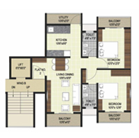 2BHK Floor Plan