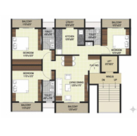 3BHK Floor Plan